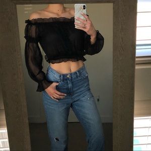 Sheer off the shoulder top